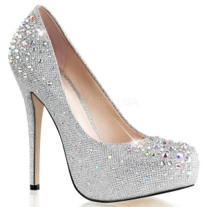 Argento Strass Cristallo 13 cm DESTINY-06R Plateau Scarpe Dcollet