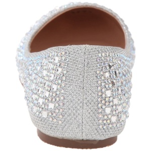 Argento TREAT-06 pietra cristallo scarpe ballerine donna