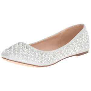 Argento TREAT-06 pietra cristallo scarpe ballerine donna