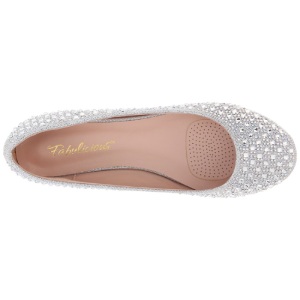 Argento TREAT-06 pietra cristallo scarpe ballerine donna