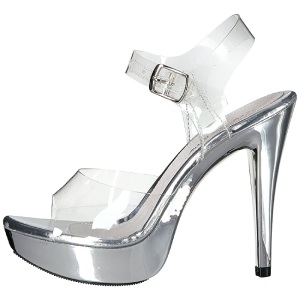 Argento Trasparente 13 cm COCKTAIL-508 Plateau Sandali Tacco Altissimo