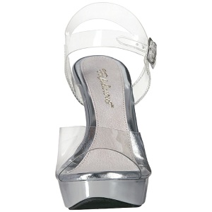 Argento Trasparente 13 cm COCKTAIL-508 Plateau Sandali Tacco Altissimo