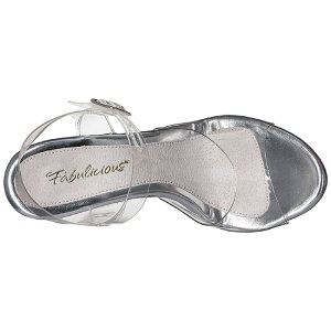 Argento Trasparente 13 cm COCKTAIL-508 Plateau Sandali Tacco Altissimo