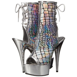 Argento Vernice 15 cm DELIGHT-1018HG stivaletti con plateau suola donna