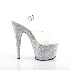 Argento glitter plateau 18 cm ADORE-708LG scarpe da pole dance