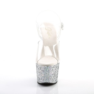 Argento glitter plateau 18 cm ADORE-708LG scarpe da pole dance