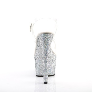 Argento glitter plateau 18 cm ADORE-708LG scarpe da pole dance