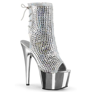 Argento pietra cristallo 18 cm ADORE-1018DCS stivaletti donna plateau