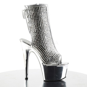 Argento pietra cristallo 18 cm ADORE-1018DCS stivaletti donna plateau
