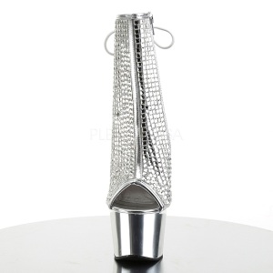 Argento pietra cristallo 18 cm ADORE-1018DCS stivaletti donna plateau