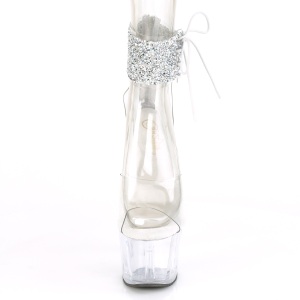 Argento strass 18 cm ADORE-724RS-02 Sandali piattaforma con polsino alla caviglia