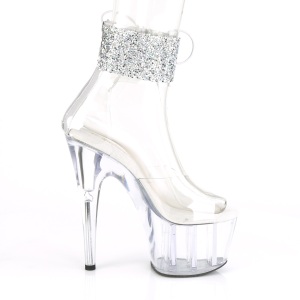 Argento strass 18 cm ADORE-724RS-02 Sandali piattaforma con polsino alla caviglia