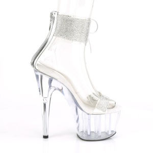 Argento strass 18 cm ADORE-727RS Sandali piattaforma con polsino alla caviglia