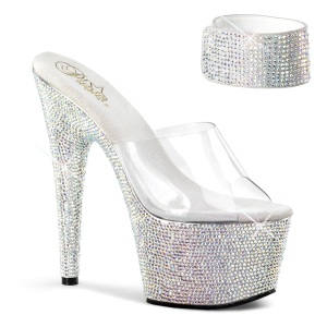 Argento strass 18 cm BEJEWELED-712RS Sandali piattaforma con polsino alla caviglia