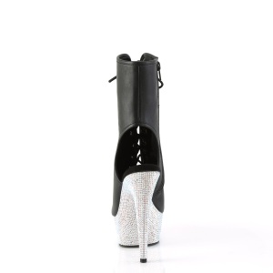 BEJ-1016-6 - 18 cm pleaser high heels ankle boots strass silver