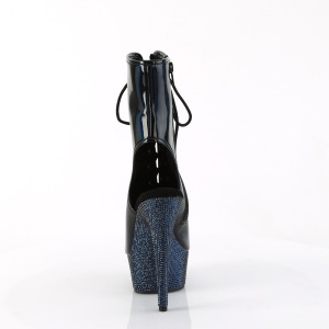 BEJ-1016-6 - 18 cm pleaser stivaletti tacco alto plateau strass neri