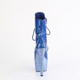 BEJ-1020-7 - 18 cm pleaser stivaletti tacco alto plateau strass blu