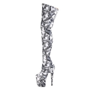 Banconote dollaro 20 cm FLAMINGO-3000DP stivali overknee piattaforma exotic pole