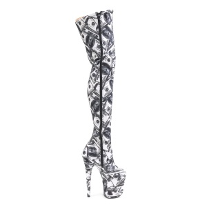 Banconote dollaro 20 cm FLAMINGO-3000DP stivali overknee piattaforma exotic pole
