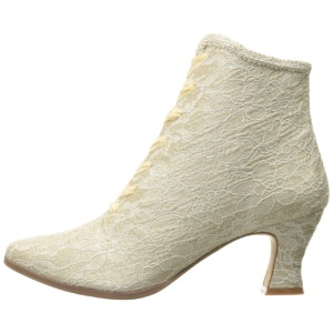 Beige 12 cm VICTORIAN-30 Stivaletti Stringati Tacco Alto Donna