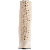 Beige 7 cm VICTORIAN-120 Lace Up Ankle Calf Women Boots