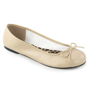 Beige Ecopelle ANNA-01 grandi taglie scarpe ballerine