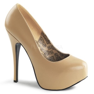 Beige Matte 14,5 cm Burlesque BORDELLO TEEZE-06 Platform Pumps