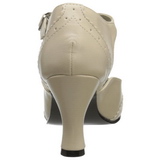 Beige Matto 7,5 cm retro vintage FLAPPER-26 scarpe décolleté con tacchi bassi