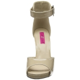Beige Patent 12,5 cm EVE-02 big size sandals womens
