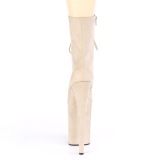 Beige Vegan 23 cm INFINITY-1020FS extrem platform high heels ankle boots