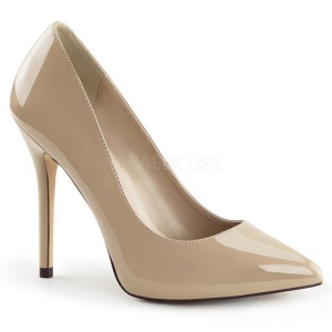 Beige Vernice 13 cm AMUSE-20 scarpe tacchi a spillo con punta