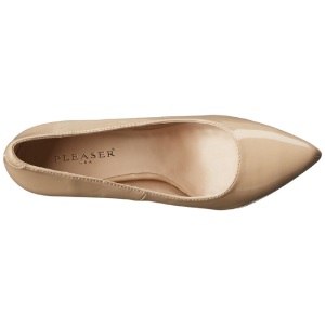 Beige Vernice 13 cm AMUSE-20 scarpe tacchi a spillo con punta