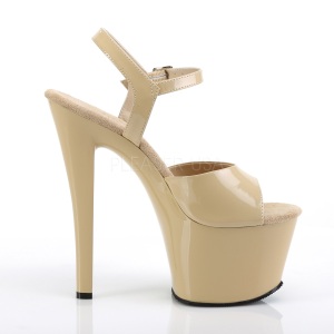Beige Vernice 18 cm Pleaser SKY-309 Tacchi Alti Plateau