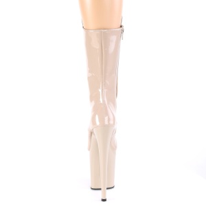 Beige Verniciata 20 cm FLA-1050 tacchi estremi - stivaletti pi plateau alto