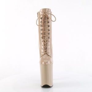Beige Verniciata 23 cm INFINITY-1020 tacchi estremi - stivaletti pi plateau alto