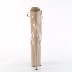 Beige Verniciata 23 cm INFINITY-1020 tacchi estremi - stivaletti pi plateau alto