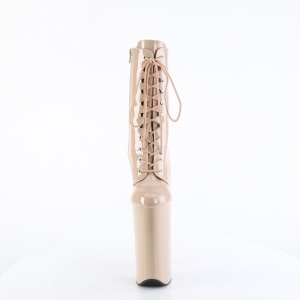 Beige Verniciata 25,5 cm BEYOND-1020 tacchi estremi - stivaletti pi plateau alto