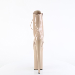 Beige Verniciata 25,5 cm BEYOND-1020 tacchi estremi - stivaletti pi plateau alto