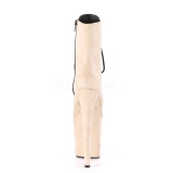 Beige faux suede 20 cm FLAMINGO-1020FS Pole dancing ankle boots
