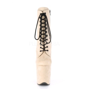 Beige faux suede 20 cm FLAMINGO-1020FS stivaletti da pole dance