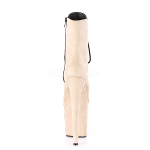 Beige faux suede 20 cm FLAMINGO-1020FS stivaletti da pole dance