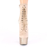 Beige glitter 18 cm ADORE-1020FSMG Exotic pole dance ankle boots