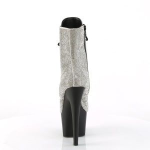 Bianche strass stivaletti pleaser con plateau e tacco 18 cm ADORE-1020RS