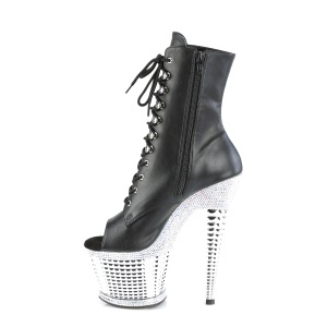 Bianche strass stivaletti pleaser con plateau e tacco 18 cm SPECTATOR-1021RS