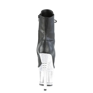 Bianche strass stivaletti pleaser con plateau e tacco 18 cm SPECTATOR-1021RS