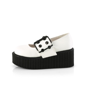 Bianchi 7,5 cm CREEPER-230 maryjane scarpe creepers donna fibbia larga