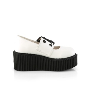 Bianchi 7,5 cm CREEPER-230 maryjane scarpe creepers donna fibbia larga