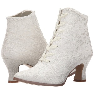 Bianco 12 cm VICTORIAN-30 Stivaletti Stringati Tacco Alto Donna