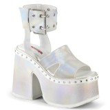 Bianco 13 cm DemoniaCult CAMEL-102 sandali con plateau lolita