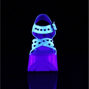 Bianco 13 cm DemoniaCult DYNAMITE-02 scarpe lolita sandali con zeppa